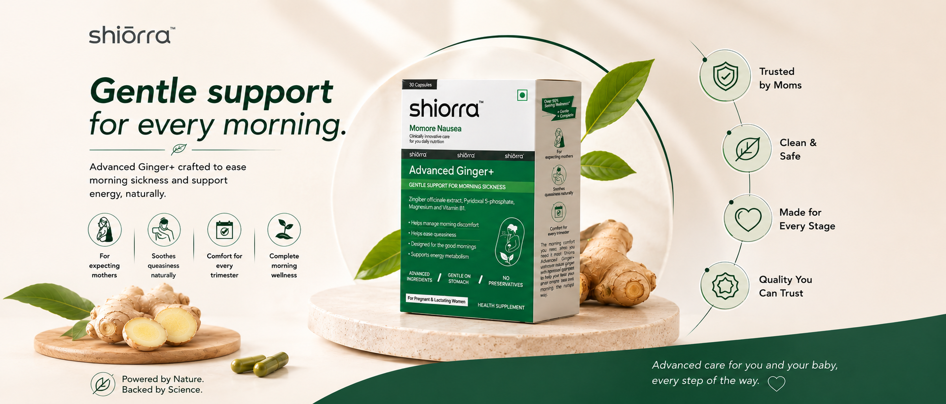 Shiōrra Advanced Ginger+ — gentle support for every morning